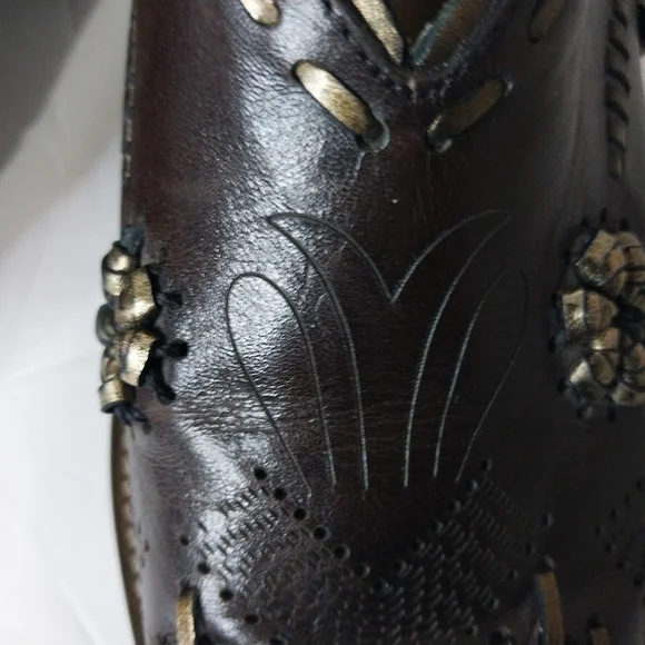 BCBGirls Dark Brown Embellished Mules Leather Western - Picture 5 of 11